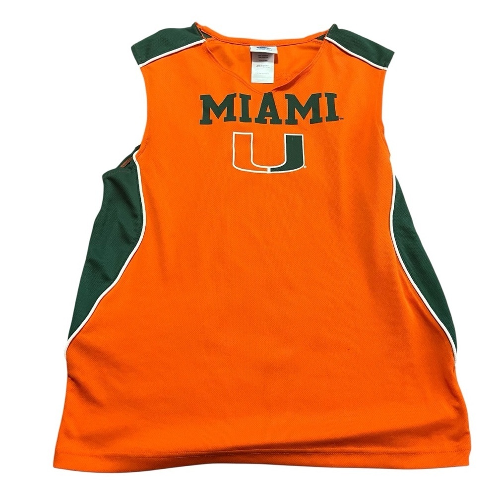 UMiami Hurricanes Orange Sleeveless Jersey Tank Women Size XL Football Athletic